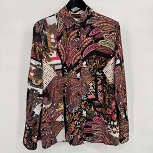 Isle Melis Kozan Blouse Pubol Vibrant L Multi-color Patchwork Intricate Pattern